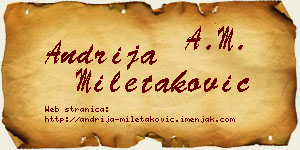 Andrija Miletaković vizit kartica